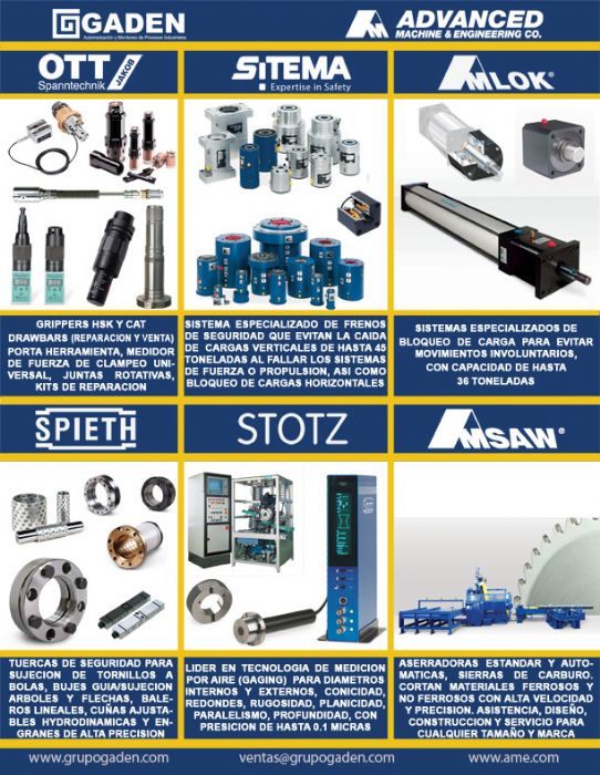 GRIPPERS, COLLETS, POWER CHECK, DRAWBARS, JUNTAS ROTATIVAS, CLAMPEO, GAGES, MASTERS, CALIBRADORES, SPINDLES GMN, HUSILLOS, PRESICION, CALIDAD, SEGURIDAD, PRENSAS, SIERRAS, OTT JAKOB, STOTZ CONTROL DE CALIDAD, MEDICION, SPIETH, SITEMA, AMLOCK, AMBUSH. - OTT-JAKOB