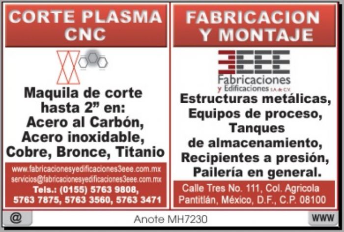 CORTE DE ACERO AL CARBON - FABRICACIONES Y EDIFICACIONES