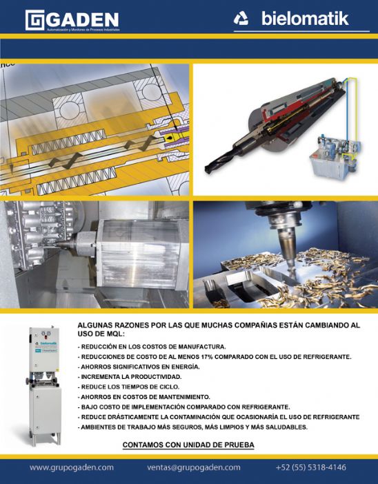 MQL, LUBRICACION, BIELOMATIK EN LUGAR DE COOLANT O REFRIGERANTE PARA HERRAMIENTAS DE CORTE DURANTE EL MAQUINADO.  MAQUINAS DE SOLDADURA DE PLASTICO, PLASTIC WELDING. - BIELOMATIK