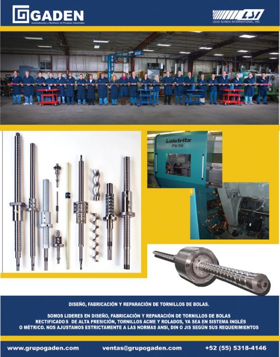 TORNILLOS O HUSILLOS DE BOLAS, ACME, ALTA PRESICION, AUTOMATIZACION INDUSTRIAL, CONTROL, PLC, CNC, TRACEABILIDAD, RFID, HMI, ACTUADORES LINEALES, BALLSCREWS, LSI, GADEN - LSI