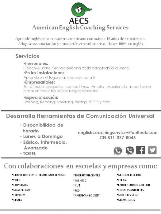 Clases de Ingles - American English Coaching Services