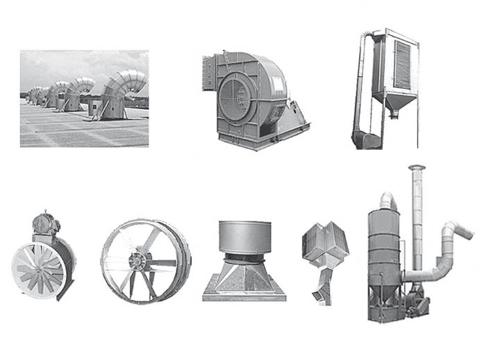 Colectores de polvo Lavadores de gases Ventiladores centrífugos Axiales tuboaxiales vaneaxiales - 