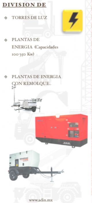 RENTA DE EQUIPO DE ENERGIA - ENDRESS, SDMO, CATERPILLAR, GENERAC
