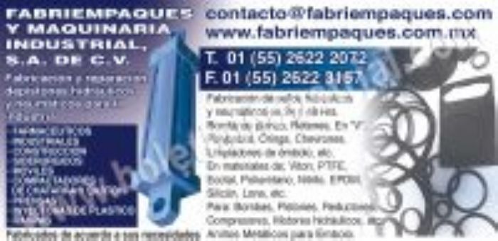 EMPAQUES HIDRAULICOS - FABRIEMPAQUES Y MAQUINARIA INDUSTRIAL