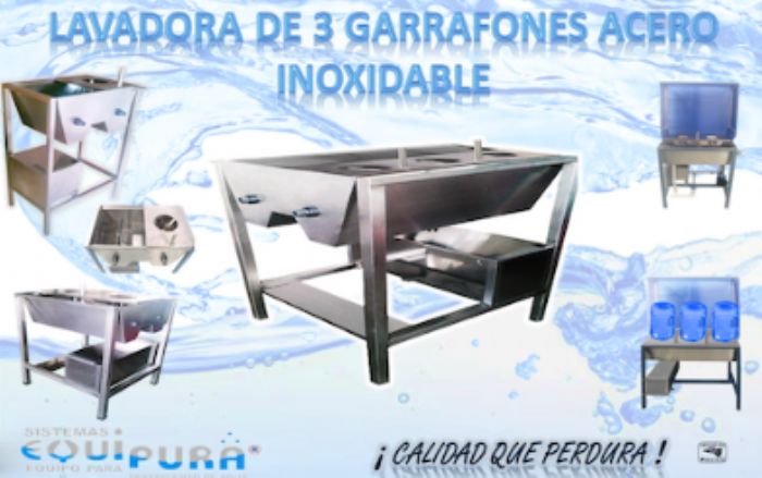 Lavadora para tres garrafones - EQUIPURA
