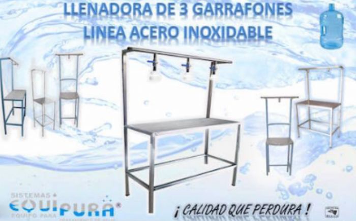 Llenadoras para tres garrafones - EQUIPURA