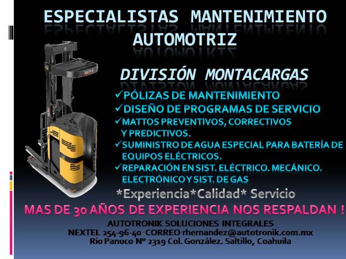 Montacargas Mantenimiento preventivo y correctivo - 
