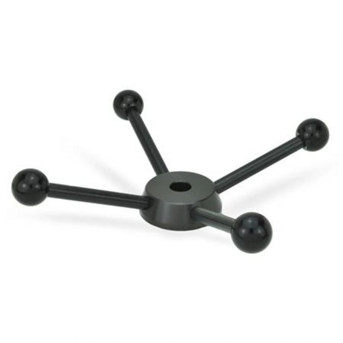  Palancas de torreta Cuatro brazos, acero, con orificio pasante - JW Winco