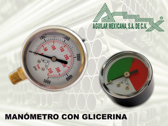 MAROMETRO CON GLICERINA - AGUILAR MEXICANA MANUFACTURA