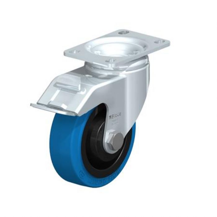  Rodajas giratorias con rueda de caucho de servicio medio Acero, con placa de montaje - JW Winco