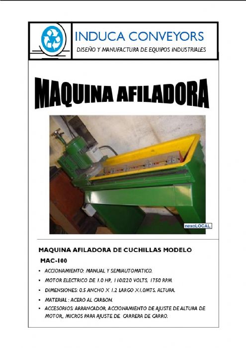 AFILADORA - INDUCA CONVEYORS