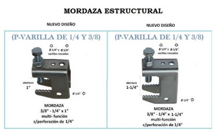 MORDAZA TROQUELADA PARA VIGAS - NACIONAL