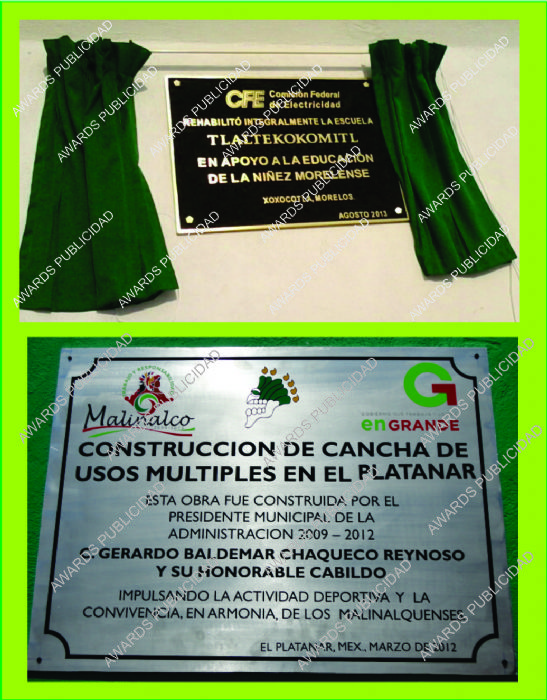 PLACAS DE BRONCE Y ACERO - 