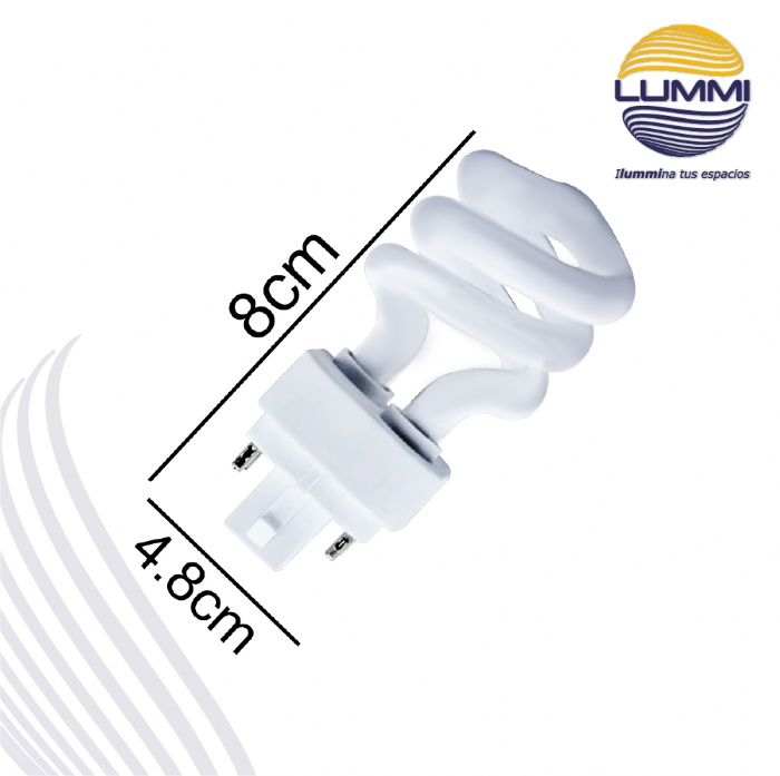 Foco Espiral Mini 4 Pines 13 W (ples13) - LUMMI