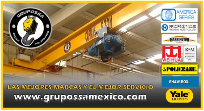Grúas Viajeras Industriales - Yale | hyunday | CM | America Hoist | Harrington K
