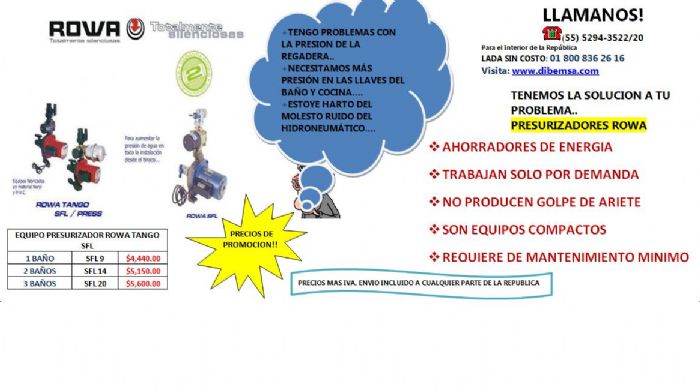 Presurizadores Rowa Tango SFL 9 - ROWA
