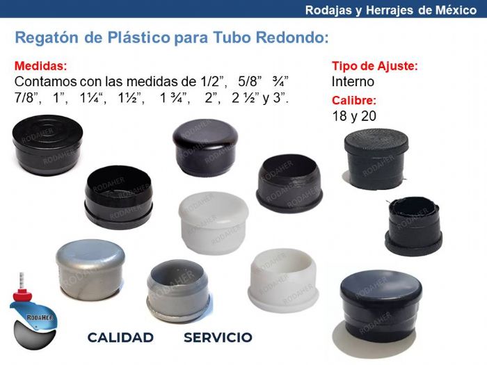 Regatones Tapones de Plástico - RODAJAS Y HERRAJES DE MÉXICO - CHAMORRO