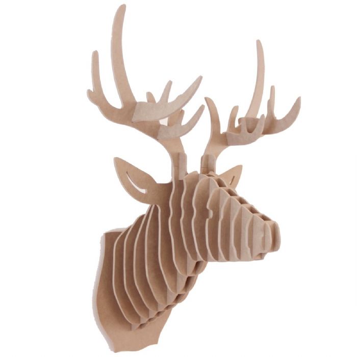 Venado 6mm Mdf Cabeza Decora Animal Trofeo Regalo - beestudio