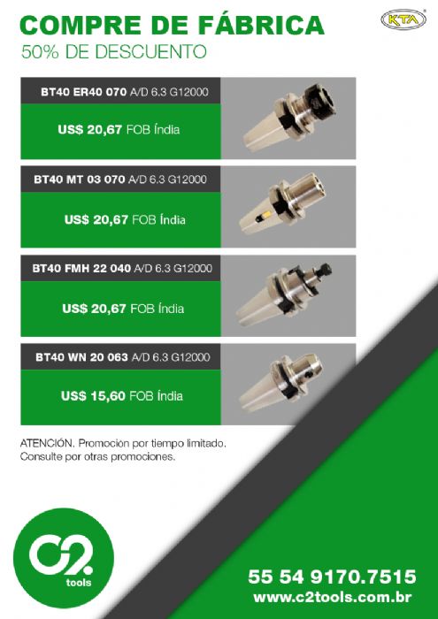 PORTAHERRAMIENTAS Y HERRAMIENTAS DE CORTE CARBURO - KTA (PORTA HERRAMIENTAS) Y BFT ( BRASIL)