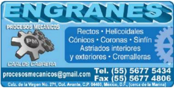 Cremalleras - PROCESOS MECANICOS CABRERA