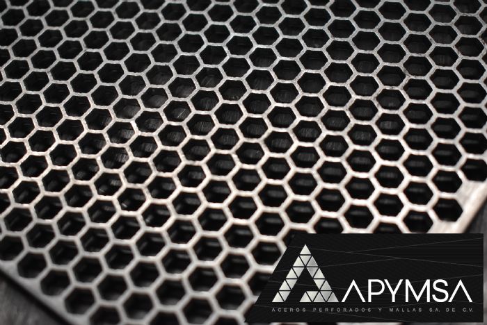 Lamina Perforada perforación hexágono - APYMSA