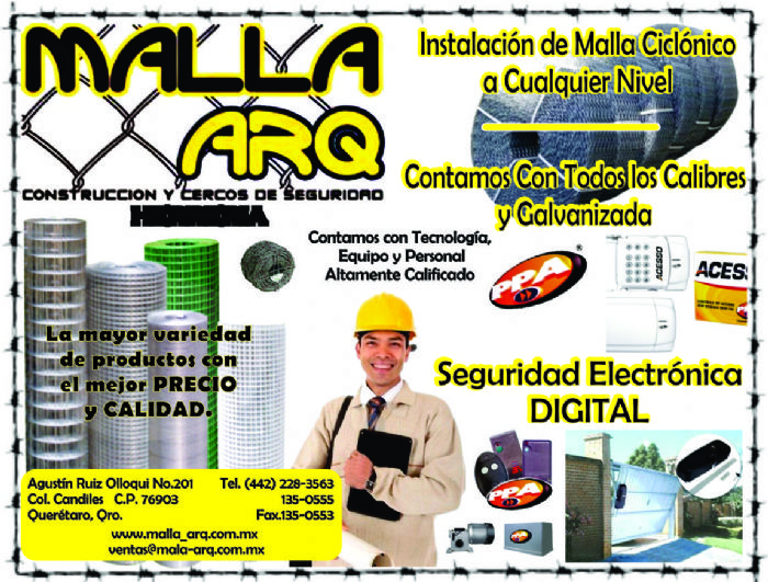 Mallas Ciclónicas, Cercas, Seguridad Electrónico, Herrería y Palería - Malla-arq