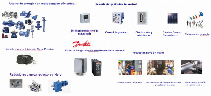 Equipo de bombeo, reductores, variadores y motores - Grudfoss, Nord, Danfoss, Toshiba, Siemens, US, Weg