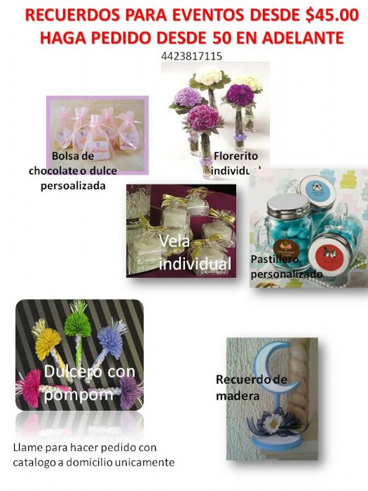CENTROS DE MESA, ARREGLOS, RECUERDOS - 