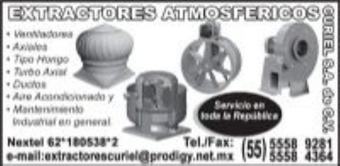 ACCESORIOS PARA AIRE ACONDICIONADO - EXTRACTORES ATMOSFERICOS CURIEL