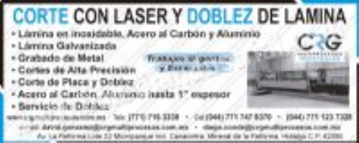 Corte con Laser - MULTIPROCESOS INDUSTRIALES CRG