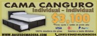Camas canguro individual con cabecera.
